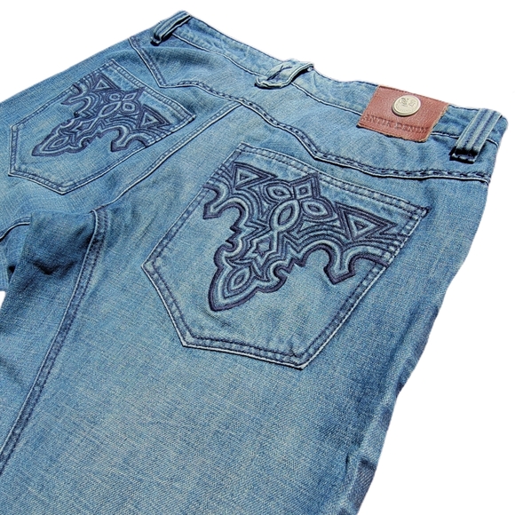 Antik Denim Distressed Embroidered Men's Jeans sz 34 - Picture 3 of 6